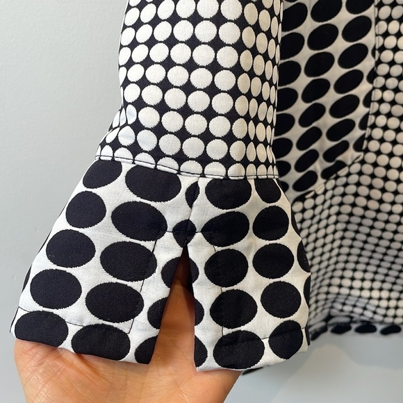 IC By CONNIE K Women's Black White Polka Dot jacket blazer S Red Button - Picture 4 of 14